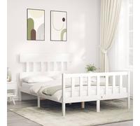 Vidaxl Cadre De Lit Sans Matelas Blanc Bois De Pin Massif Blanc