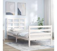 Vidaxl Cadre De Lit Sans Matelas Blanc Bois Massif Blanc