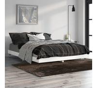 Vidaxl Cadre De Lit Sans Matelas Blanc Brillant 135x190 Cm Blanc