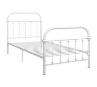 vidaXL Cadre de lit métal 90x200 cm – noir – sommier à lattes – simple adulte