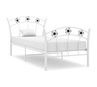 Vidaxl Cadre De Lit Sans Matelas Blanc Métal 90x200 Cm Blanc