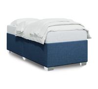 vidaXL Cadre de lit Bleu 100 x 200 cm Tissu, sommier, Cadre de lit Plateforme, Cadre de lit rembourré, Meuble de Chambre à Coucher