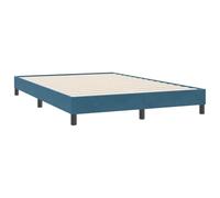 vidaXL Cadre de lit sans Matelas Bleu foncé 140x220 cm Velours, lit, sommier, lit en Velours, Meuble de Chambre à Coucher, lit Double, lit rembourré