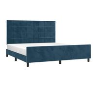 vidaXL Cadre de lit sans Matelas Bleu foncé 160x200 cm Velours