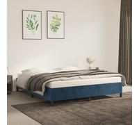 Vidaxl Cadre De Lit Sans Matelas Bleu Foncé 160x200 Cm Velours Bleu