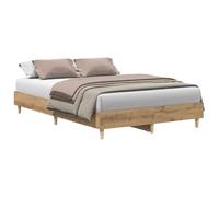 vidaXL Cadre de lit sans Matelas chêne Artisanal 140x190 cm, Meuble de Chambre à Coucher, sommier, lit Double, lit, châlit, lit de Palette