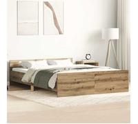vidaXL Cadre de lit sans matelas chêne artisanal 140x190 cm, meuble de chambre, sommier,, lit, lit double 3328779