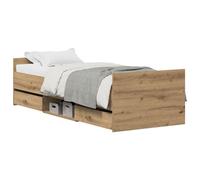 Vidaxl Cadre De Lit Sans Matelas Chêne Artisanal 75x190 Cm Bois D'ingénierie