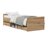 Vidaxl Cadre De Lit Sans Matelas Chêne Artisanal 75x190 Cm Bois D'ingénierie