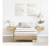 vidaXL Cadre de lit sans matelas chêne artisanal 75x190 cm, meuble de chambre à coucher, sommier, lit simple, lit, châlit, 861101