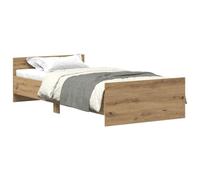 vidaXL Cadre de lit sans Matelas chêne Artisanal 75x190 cm, Meuble de Chambre à Coucher, sommier, lit Simple, lit, châlit, lit Plate-Forme