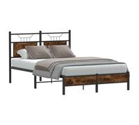 vidaXL Cadre de lit en bois d'ingénierie chêne fumé 120x190 cm sans matelas