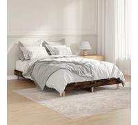 Vidaxl Cadre De Lit Sans Matelas Chêne Fumé 120x190 Cm Bois Ingénierie Marron