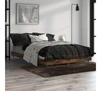 Vidaxl Cadre De Lit Sans Matelas Chêne Fumé 120x190 Cm Bois Ingénierie Marron