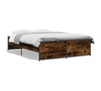 vidaXL Cadre de lit sans matelas chêne fumé 120x190 cm Multicolore