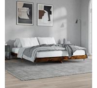 vidaXL Cadre de lit sans matelas chêne fumé 120x200 cm bois ingénierie Marron