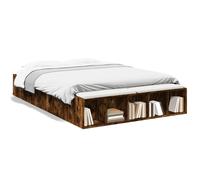 Vidaxl Cadre De Lit Sans Matelas Chêne Fumé 135x190 Cm Marron