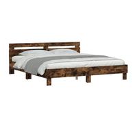 vidaXL Cadre de lit sans Matelas chêne fumé 200x200 cm