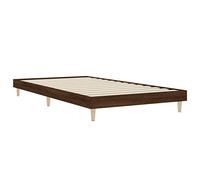vidaXL Cadre de lit double adulte sans matelas avec sommier à lattes chêne marron 100x200 cm