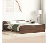 Vidaxl Cadre De Lit Tête De Lit Et Pied De Lit Chêne Brun 140x190 Cm Multicolore