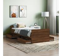 Vidaxl Cadre De Lit Sans Matelas Chêne Marron 75x190 Cm Multicolore