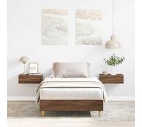 vidaXL Cadre de lit simple 861090 – bois d'ingénierie chêne marron 90x190 cm, sans matelas