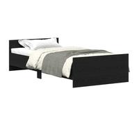vidaXL Cadre de Lit Simple en Chêne Noir 100x200 cm - Meuble de Chambre à Coucher, Sommier, Châlit Plate-Forme