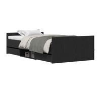Vidaxl Cadre De Lit Sans Matelas Chêne Noir 100x200 Cm Bois D'ingénierie Noir