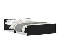 vidaXL Cadre de lit sans Matelas chêne Noir 120 x 190 cm Bois d'ingénierie
