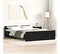 vidaXL Cadre de lit sans matelas chêne noir 120 x 190 cm bois d'ingénierie 3329323