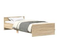 vidaXL Cadre de lit Chêne Sonoma 100x200 cm Bois d'ingénierie Marron