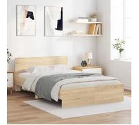 vidaXL Cadre de lit Sonoma chêne 120 x 190 cm en bois contreplaqué