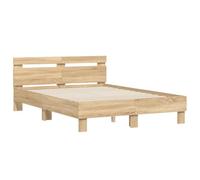 vidaXL Cadre de lit avec tête de lit Chêne Sonoma 135x190 cm