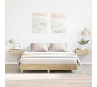 vidaXL Cadre de lit sans Matelas chêne Sonoma 150x200 cm, Meuble de Chambre à Coucher, sommier, lit Double, lit, châlit, lit de Palette