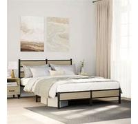 vidaXL Cadre de lit sans matelas chêne sonoma 160x200 cm, lit double, meuble de chambre à coucher, lit d'invité, lit, cadre 4017257 Or