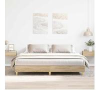 vidaXL Cadre de lit sans matelas chêne sonoma 180x200 cm, meuble de chambre à coucher, sommier, lit double, lit, châlit, lit