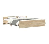 vidaXL Cadre de lit tête et pied de lit Chêne Sonoma 200x200 cm Multicolore