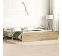vidaXL Cadre de lit tête et pied de lit Chêne Sonoma 200x200 cm Multicolore