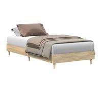 vidaXL Cadre de lit 861086 – chêne sonoma 90x190 cm, sans matelas, sommier, beige