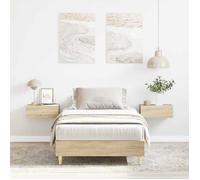vidaXL Cadre de lit 861086 – chêne sonoma 90x190 cm, sans matelas, sommier, beige