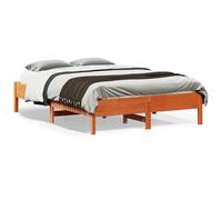 vidaXL Cadre de lit sans matelas cire marron 140x190cm bois pin massif Marron