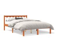 Vidaxl Cadre De Lit Cire Marron 140x190 Cm Bois De Pin Massif Marron