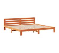 vidaXL Cadre de lit 180 x 200 cm sans matelas - pin massif, cire marron - lit double