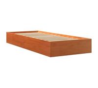 vidaXL Cadre de lit sans matelas, cire marron, bois pin massif, 90x190 cm