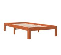 vidaXL Cadre de Lit, Lit Simple avec Sommier à Lattes, Lit Adulte, Meuble de Chambre à Coucher, Cire Marron 90x200 cm Bois de Pin Massif