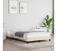 vidaXL Cadre de lit sans Matelas crème 120x190 cm Tissu