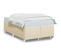 vidaXL Cadre de lit Crème 120 x 200 cm Tissu, sommier, Cadre de lit Plateforme, Cadre de lit rembourré, Meuble de Chambre à Coucher