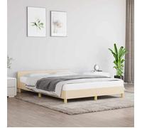 vidaXL Cadre de lit sans matelas crème 140x190 cm tissu 347412