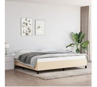 vidaXL Cadre de lit sans matelas crème 200x200 cm tissu 347095