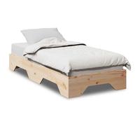Vidaxl Cadre De Lit Sans Matelas Empilable 100x200 Cm Bois Massif Marron